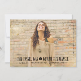 Tassel wert Hassle in Black Grad Ankündigung