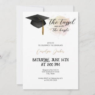 Tassel Worth The Hassle Graduation Party Einladung
