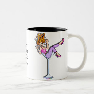 Tassen, Becher - Mädchen in einem Martini-Glas, Li Zweifarbige Tasse