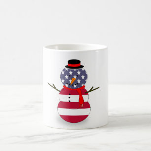 Tassen Christmas Patriotic Snowman Flag USA