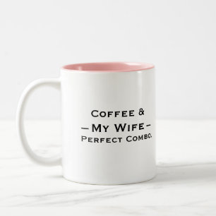 Tassen-Design mit Typografie – Kaffee & Meine Frau Zweifarbige Tasse