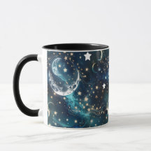 Tassen – Eisblaue himmlische Mondphase Luxus-Kaffe