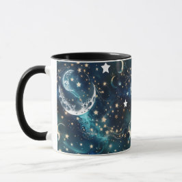 Tassen – Eisblaue himmlische Mondphase Luxus-Kaffe