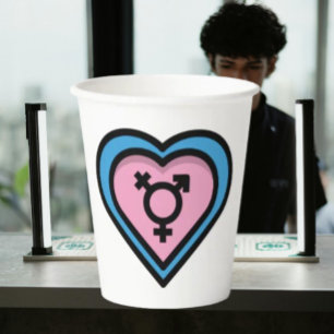 Tassen für die Heart of Trans Pride Party Pappbecher
