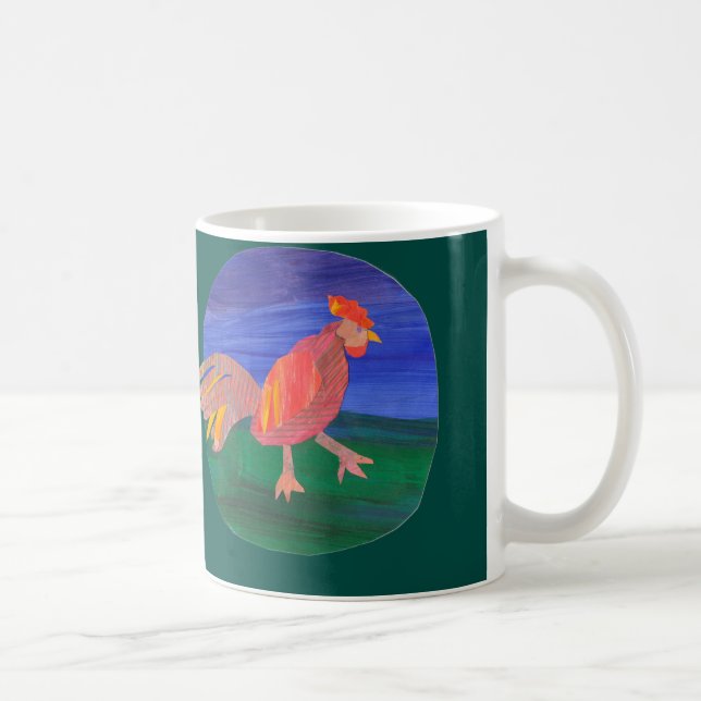 Tassen-Hahn-Bauernhof des Huhn-11oz Kaffeetasse (Rechts)