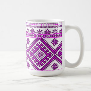 Tassen-klassischer ukrainischer lila Druck Kaffeetasse