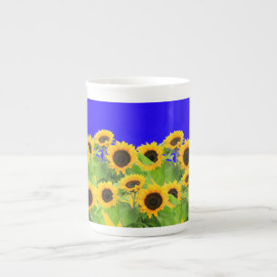 Tassen mit Sonnenblumen