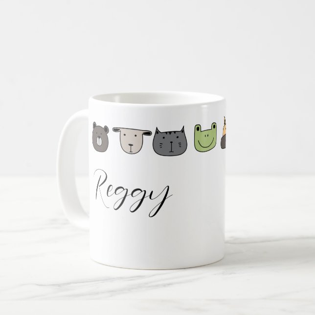 Tassen mit Tiergesichtern personalisieren (Vorderseite Links)