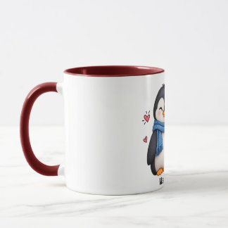 Tassen-Pinguin-Paar mit individuellem Namen Tasse