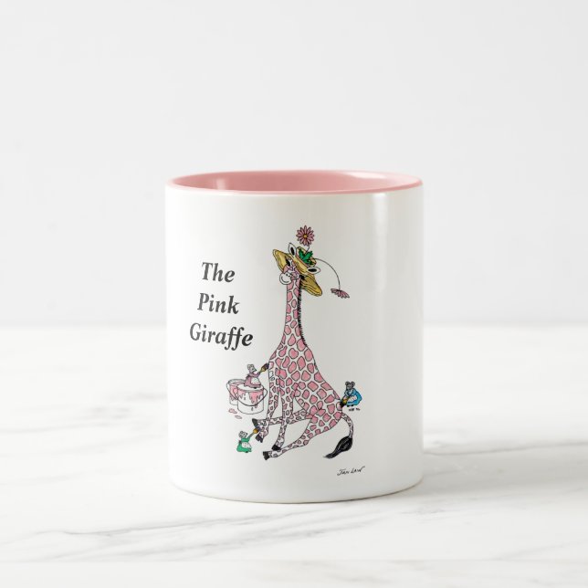 Tassen, rosa Giraffe Zweifarbige Tasse (Mittel)