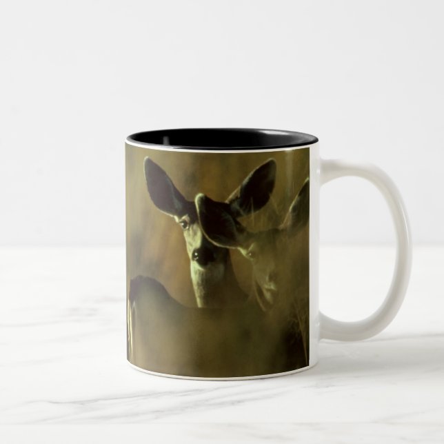 Tassen-/Rotwild-/Maultier-Rotwild-Herde Zweifarbige Tasse (Rechts)