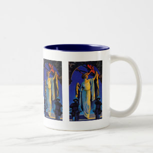 Tassen: Spirit of the Night - Maxfield Parrish Zweifarbige Tasse