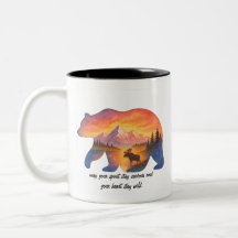 Tassenmotiv Sonnenuntergang Bär