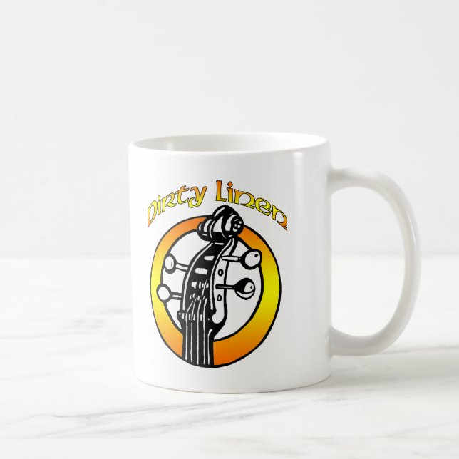 Tassenschmutziges Leinenlogo orange u. gelb Kaffeetasse (Rechts)