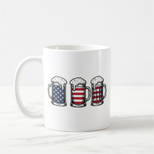 Tasses à bière patriotiques Conception de chemise 