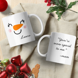 Tasses à café Joyeux visage de bonhomme de neige d