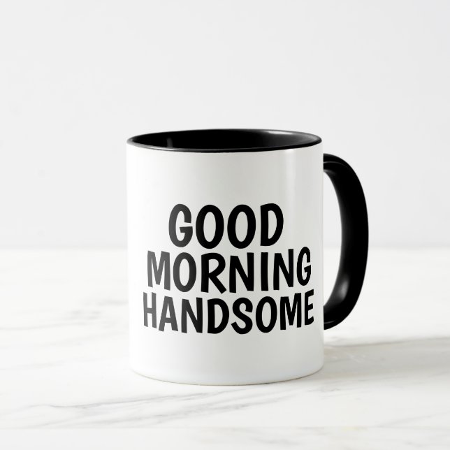 Tasses à café pour lui, bonjour beau (Devant droit)