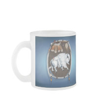 Tasses Bouclier-bleues de Buffalo blanc