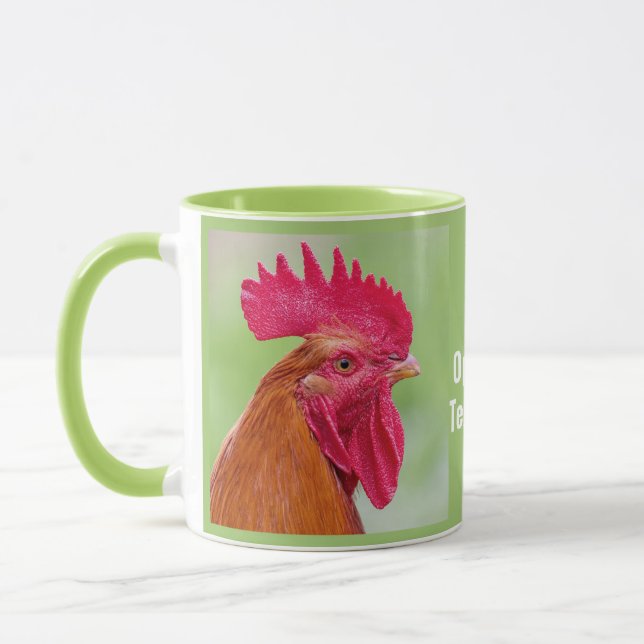 Tasses Coq Texte Personnalisé (Gauche)