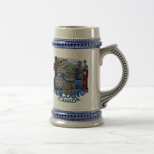 Tasses de bière de Vancouver Canada et verres de