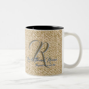 Tasses de café de mariage personnalisées beige