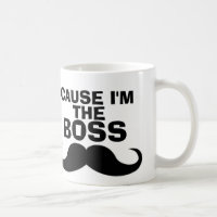 Tasses de café drôles de PATRON, moustache