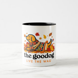 Tasses de café pour chiots aux feuilles d'automne