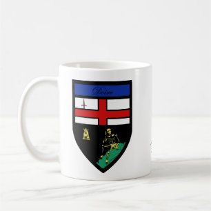 Tasses de carte et de crête de Derry du comté