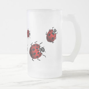 Tasses de coccinelle en verre de bière de tasse de