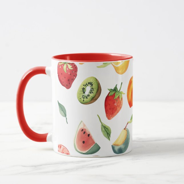 Tasses de fruits - Mug en céramique à motif fruits (Gauche)