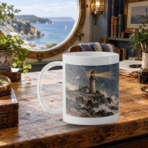 Tasses de lettres de phare Gravure de phare
