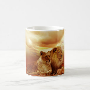 Tasses de lion et de lionne