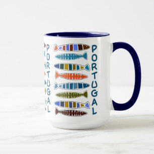 Tasses de motif de poissons du PORTUGAL