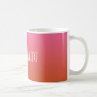 Tasses de texte personnalisées Pink Orange Gradien