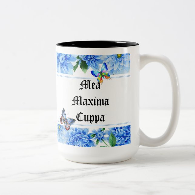 Tasses de thé florales humoristiques de montant (Droit)