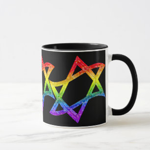 Tasses d'étoile de David d'arc-en-ciel