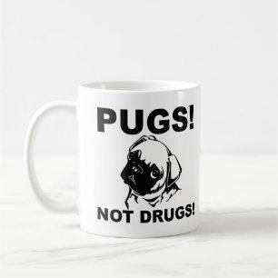 Tasses drôles Pugs Not Drugs ou Mug de voyage