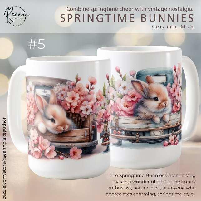 Tasses en céramique Lapins de printemps #5 (Créateur téléchargé)