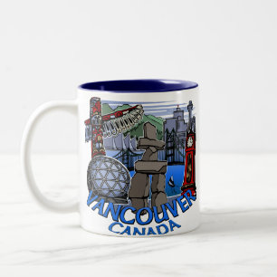Tasses et verres de tasses de café de Vancouver