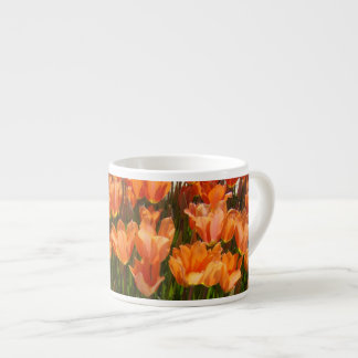 Tasses Expresso Fleurs de Tulipe Orange Café
