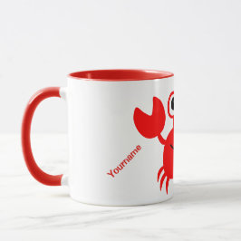 Tasses faites sur commande de monogramme de crabe