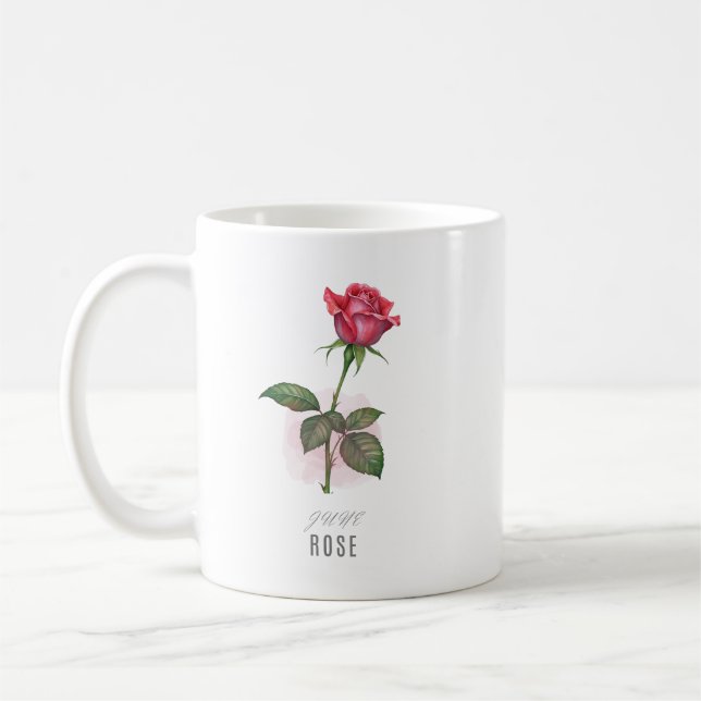 Tasses Fleur de Naissance de Juin Violet Aquarelle (Gauche)