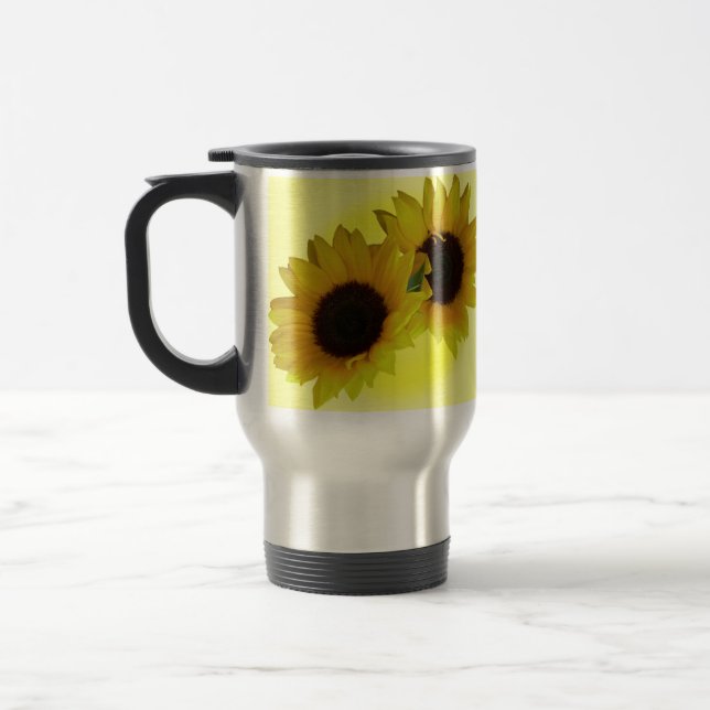 Tasses jaunes gaies de tournesol de tasse de (Gauche)