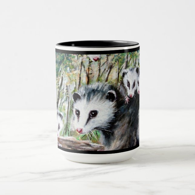 Tasses Maman Opossum et Bébés (Centre)