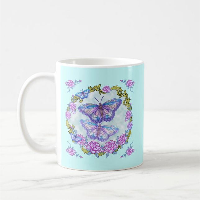 Tasses Papillons Roses (Gauche)