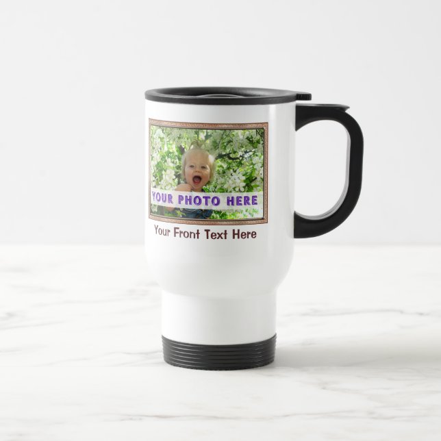 Tasses personnalisées de photo avec le texte avec (Droite)