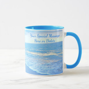 Tasses personnalisées de plage avec le coucher du