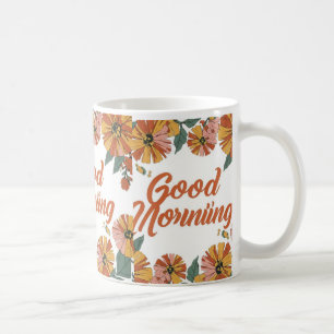 tasses personnalisées ou motifs floraux bonjour