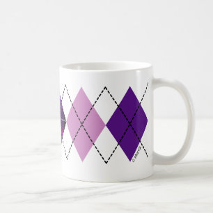 Tasses pourpres de Jacquard de plaid