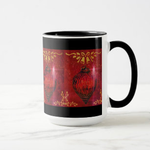 Tasses rouges claires antiques d'ornement de Noël